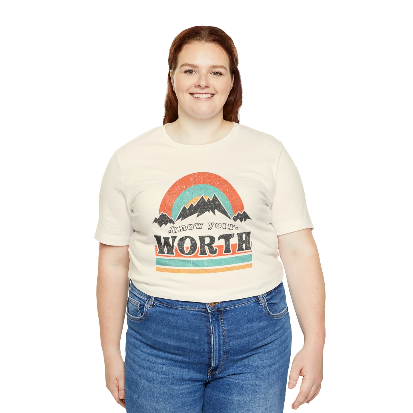 "Know Your Worth" Unisex Jersey Short Sleeve Tee