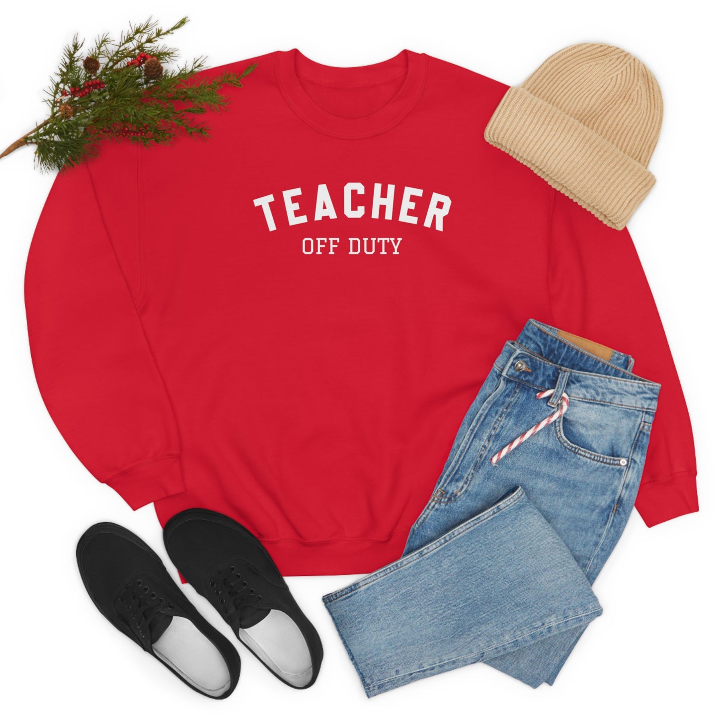 "Teacher Off-Duty" - Unisex Heavy Blend™ Crewneck Sweatshirt