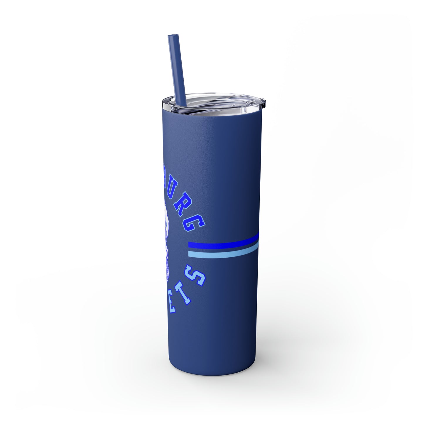 Freeburg Midgets Multi-Striped Circle Logo Skinny Tumbler with Pick your Color Straw, 20oz