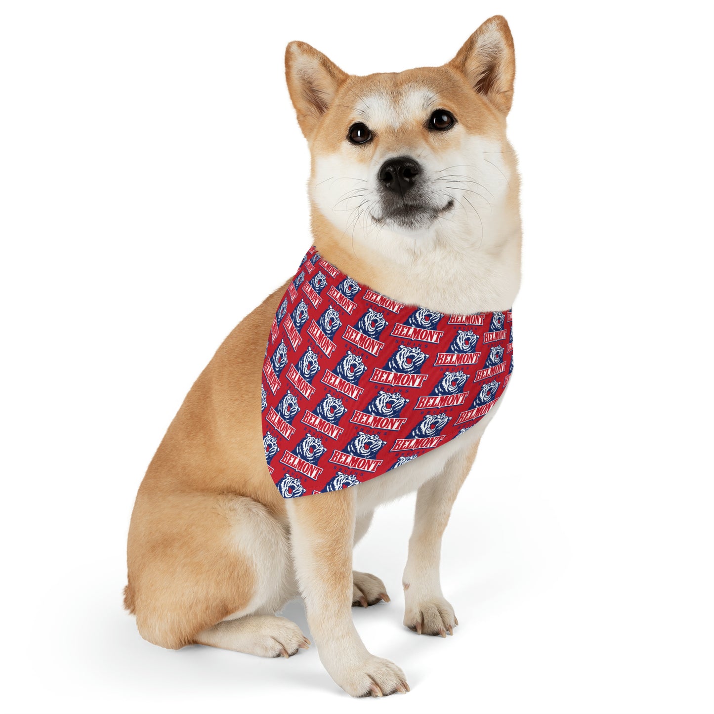 Belmont University Pattern Pet Bandana Collar - Red