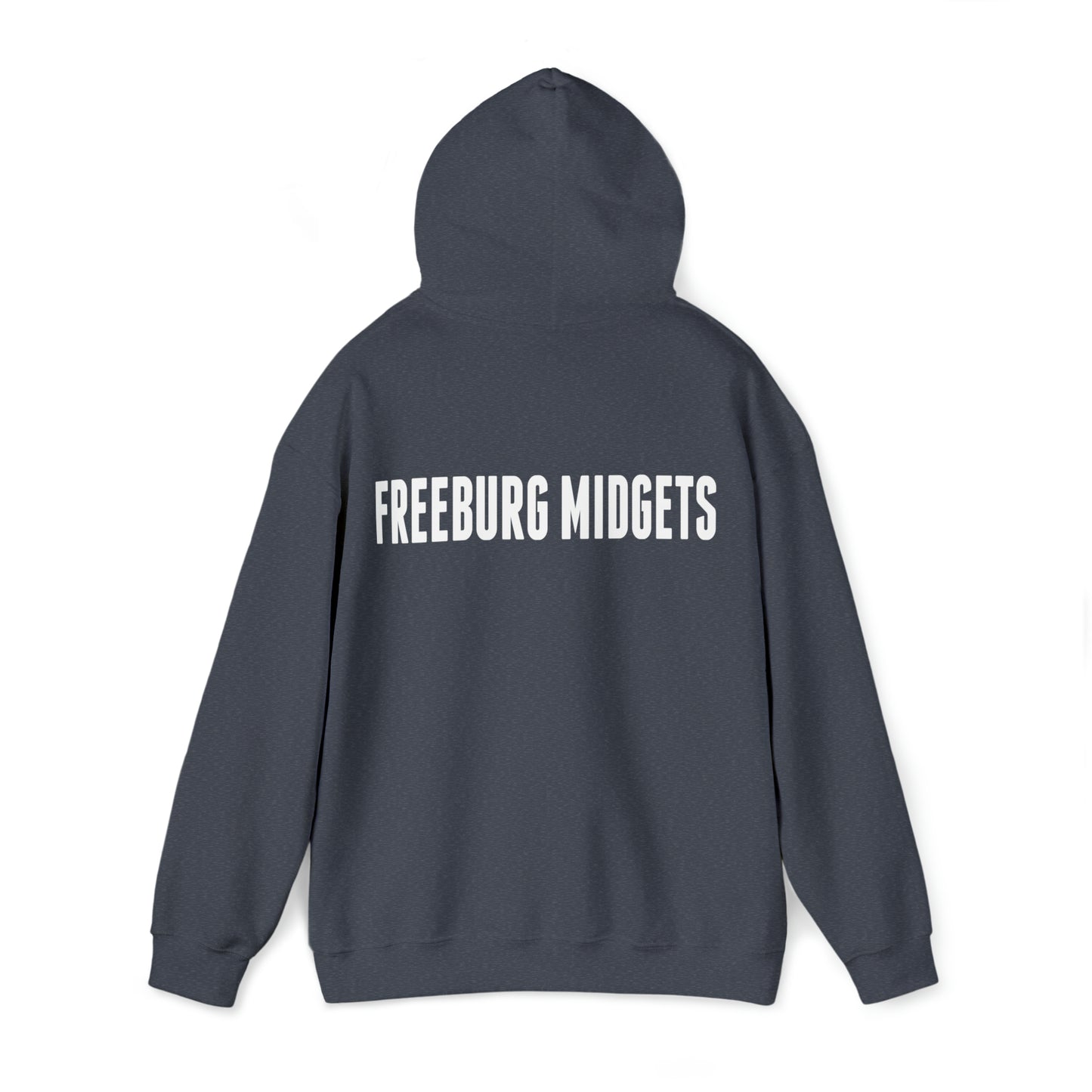 Front to Back Design - Varsity F Vertical Freeburg Midgets Logo Hooded Sweatshirt