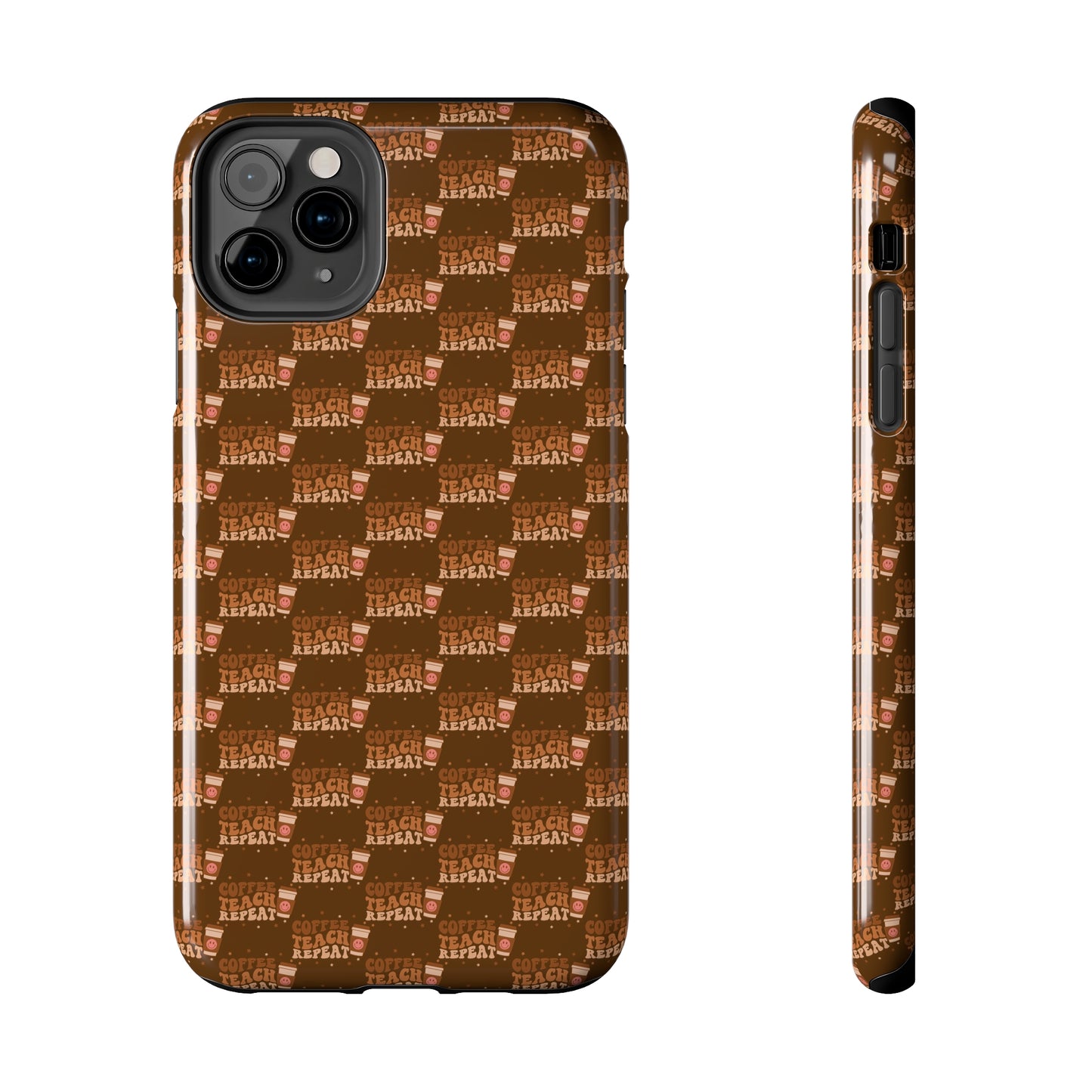 Coffee Teach Repeat Patterned Tough Phone Cases