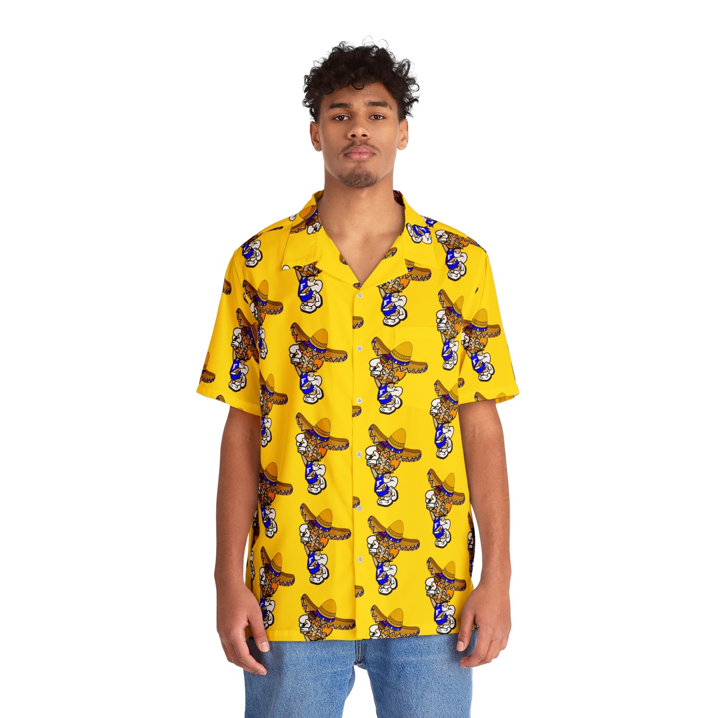 Freeburg Sombrero Midget Men's Hawaiian Shirt - Yellow