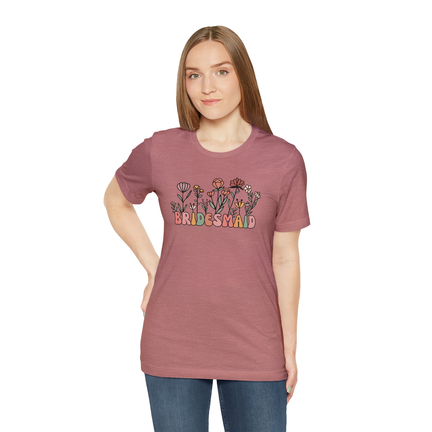 Boho Floral Bridesmaid T-Shirt