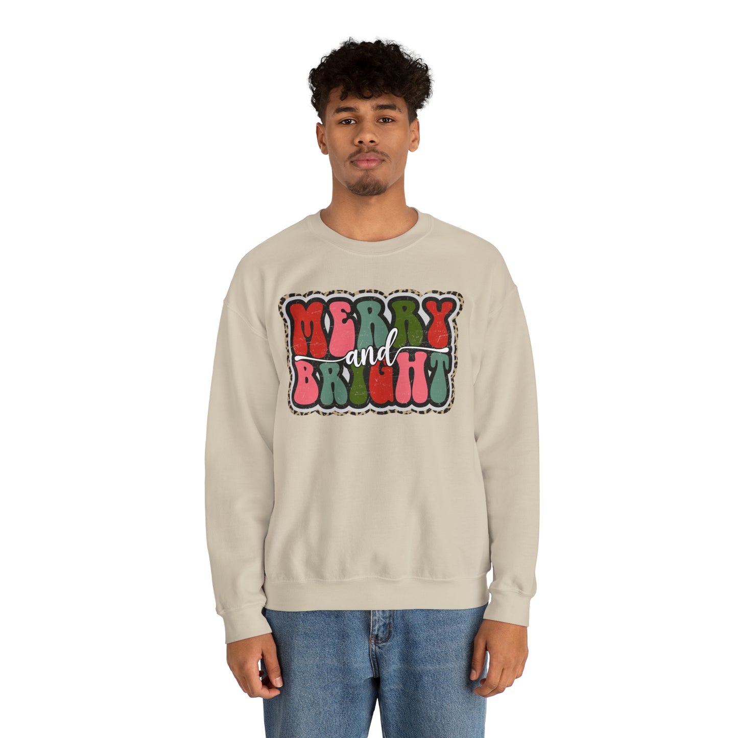 Merry and Bright Christmas Unisex Heavy Blend™ Crewneck Sweatshirt