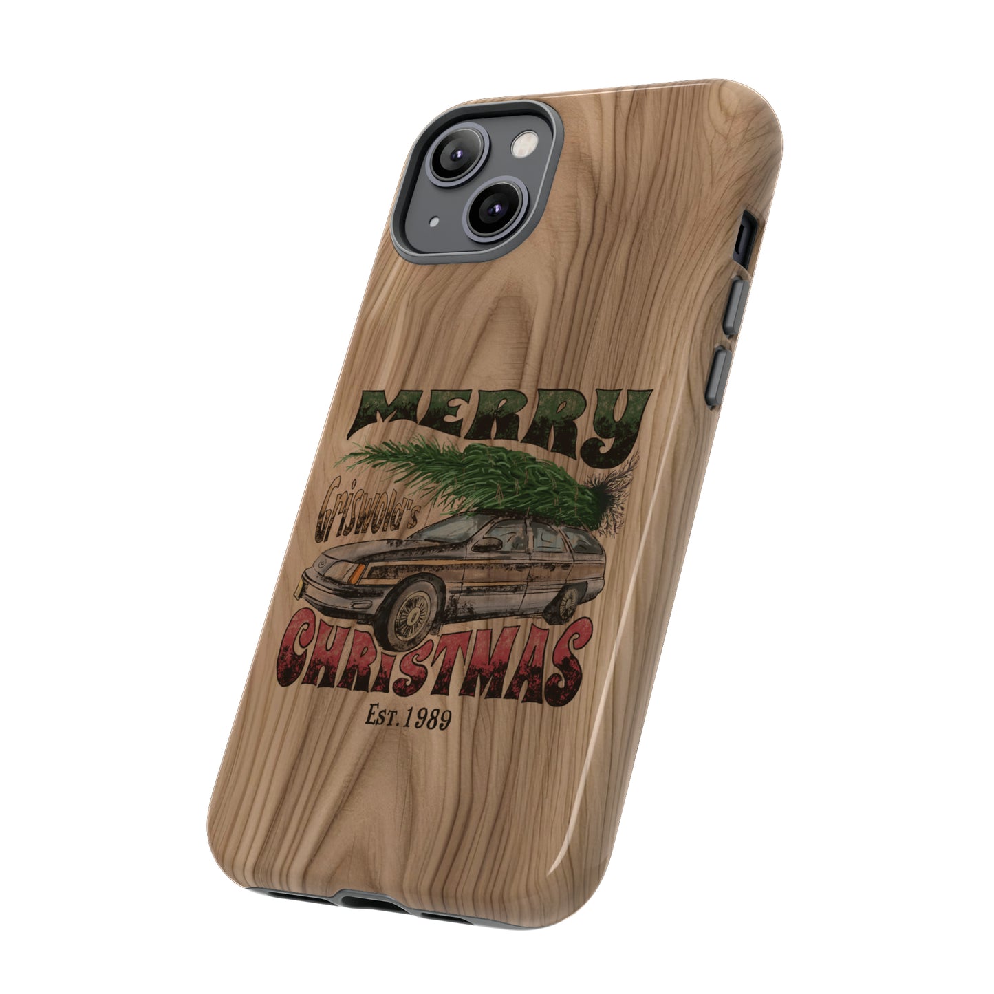 Distressed Merry Griswold's Christmas Tree Station Wagon Holiday Apple iPhone Tough Cases