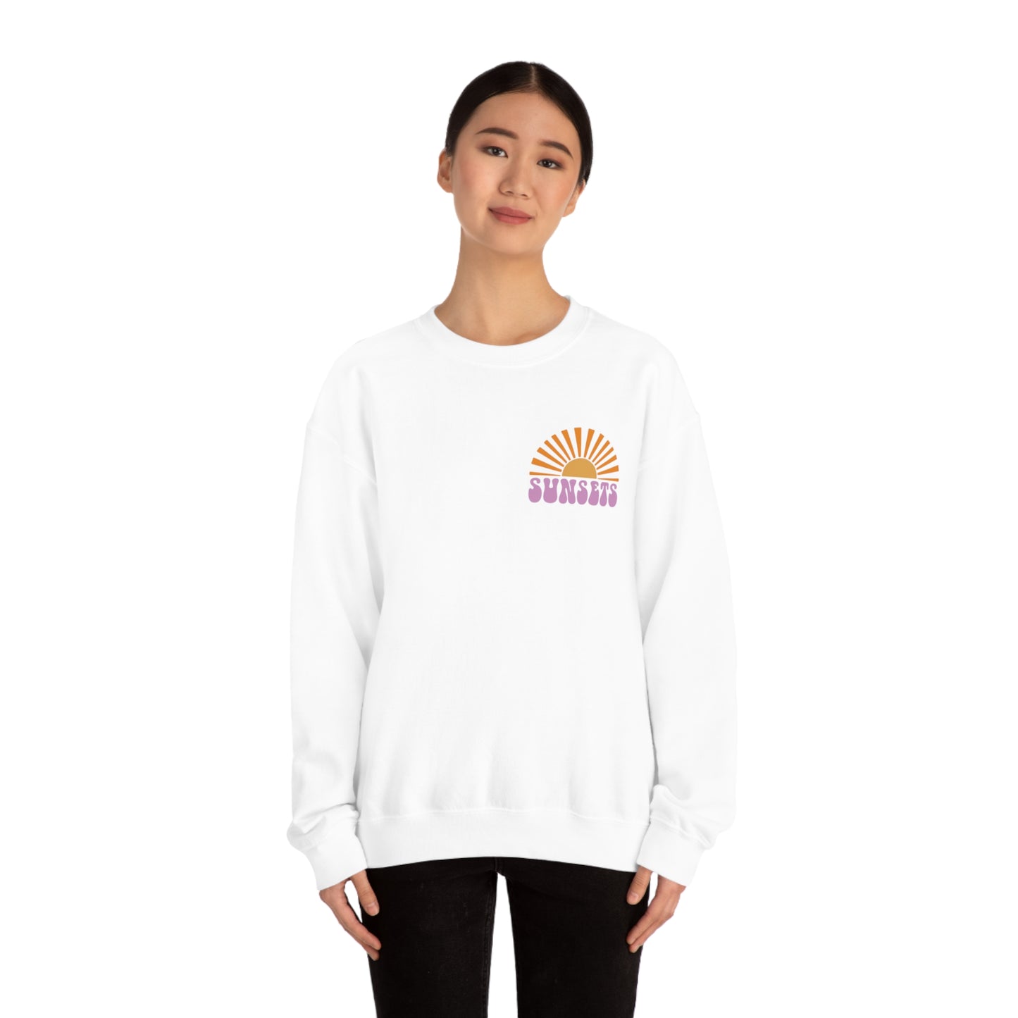 "Forever Chasing Sunsets" (Front & Back Design) - Unisex Heavy Blend™ Crewneck Sweatshirt