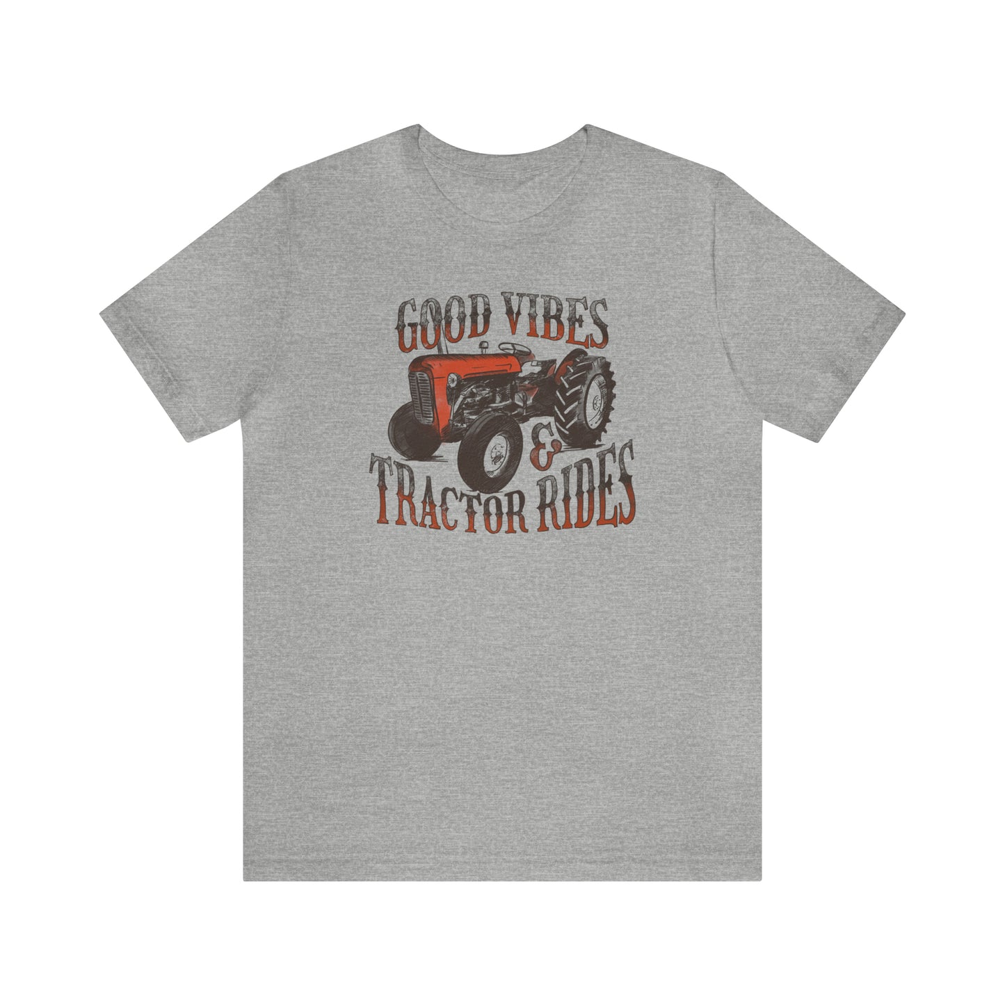 Vintage Good Vibes and Tractors Unisex Jersey Short Sleeve Tee