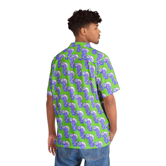 Freeburg Midget Men's Hawaiian Shirt - Lime Green