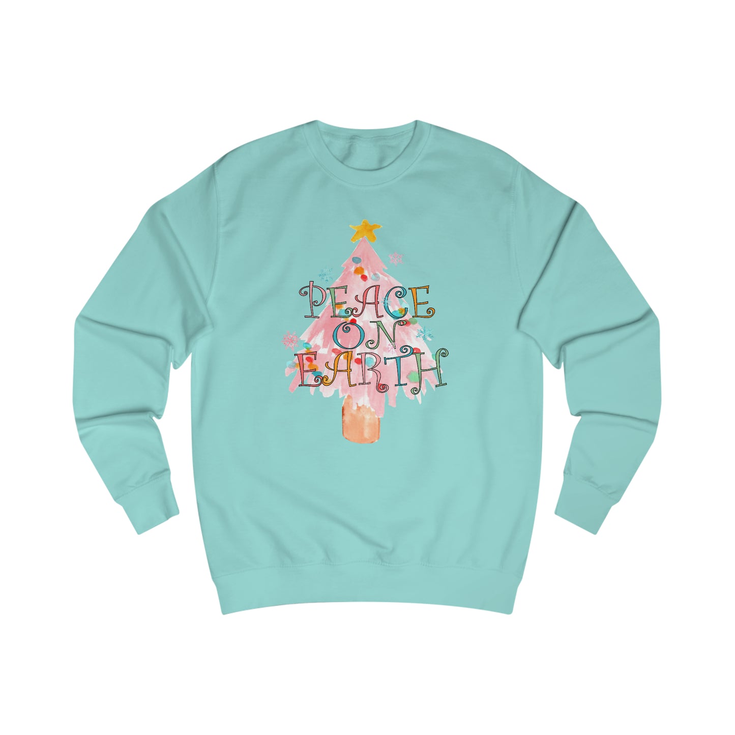 Peace on Earth Pink Christmas Tree / Holiday Unisex Heavy Blend™ Crewneck Sweatshirt