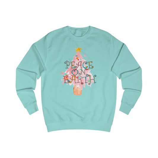 Peace on Earth Pink Christmas Tree / Holiday Unisex Heavy Blend™ Crewneck Sweatshirt