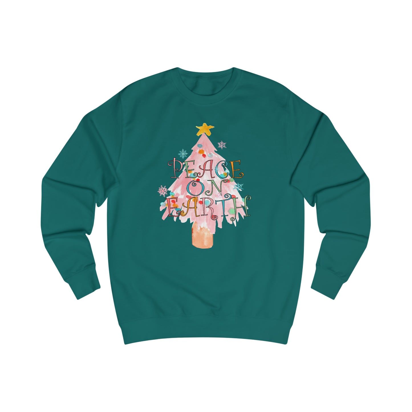 Peace on Earth Pink Christmas Tree / Holiday Unisex Heavy Blend™ Crewneck Sweatshirt