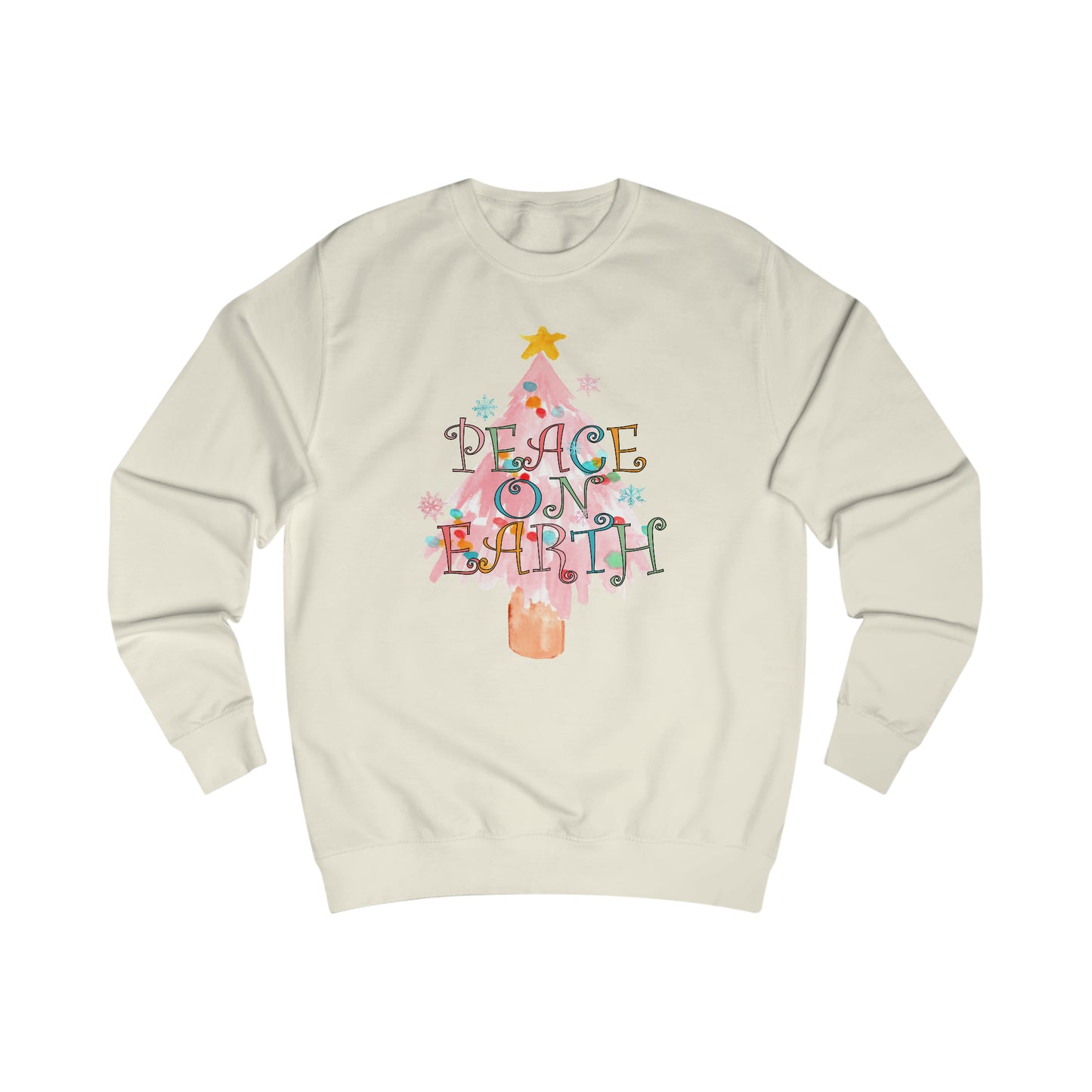 Peace on Earth Pink Christmas Tree / Holiday Unisex Heavy Blend™ Crewneck Sweatshirt