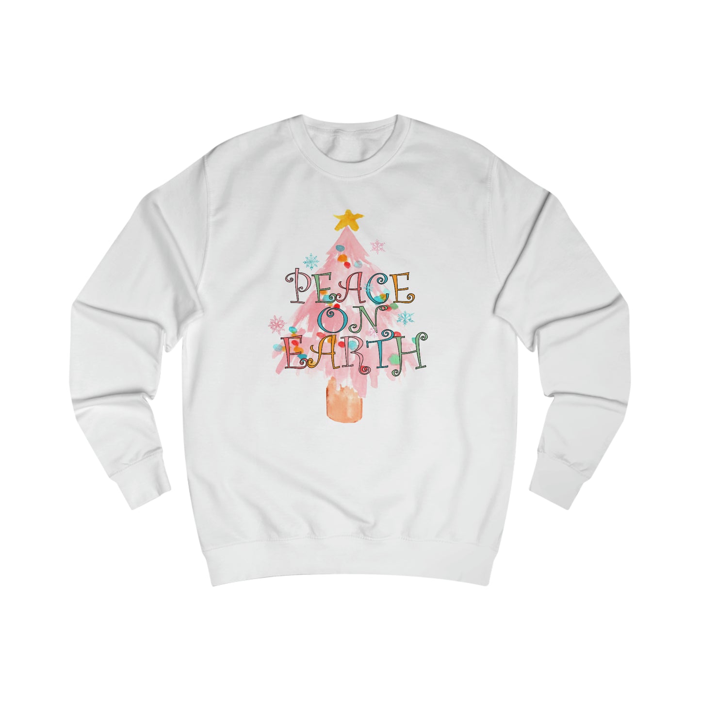 Peace on Earth Pink Christmas Tree / Holiday Unisex Heavy Blend™ Crewneck Sweatshirt