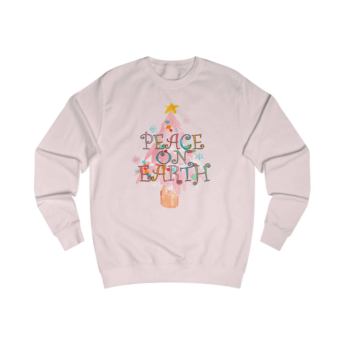 Peace on Earth Pink Christmas Tree / Holiday Unisex Heavy Blend™ Crewneck Sweatshirt