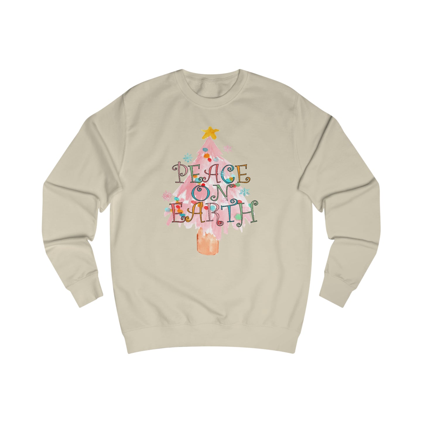 Peace on Earth Pink Christmas Tree / Holiday Unisex Heavy Blend™ Crewneck Sweatshirt