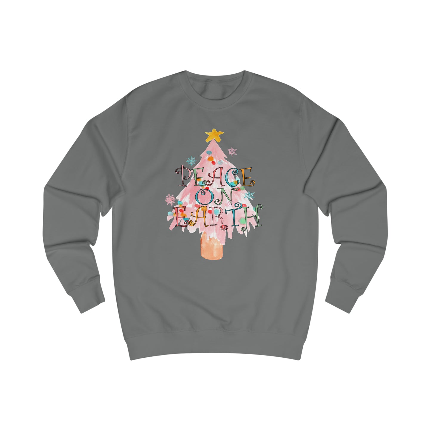 Peace on Earth Pink Christmas Tree / Holiday Unisex Heavy Blend™ Crewneck Sweatshirt