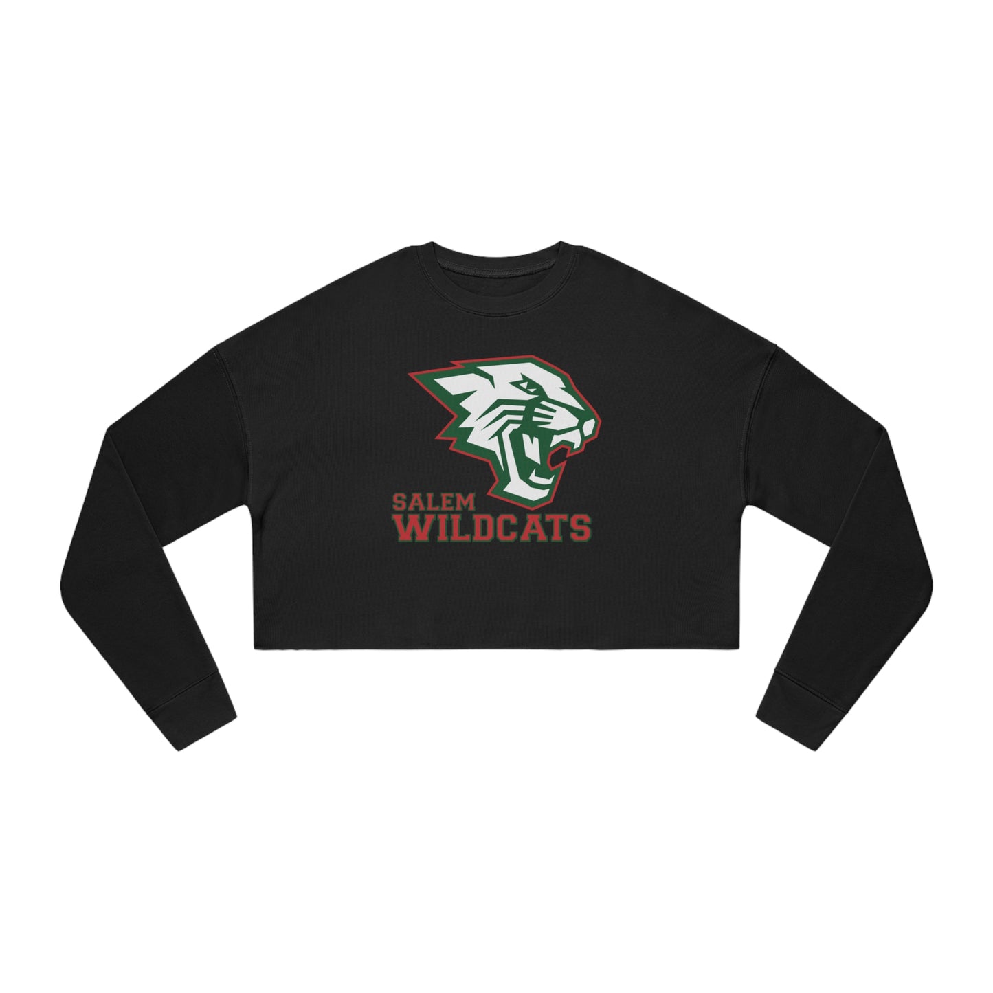 Salem Wildcat Women's Cropped Sweatshirt - Black