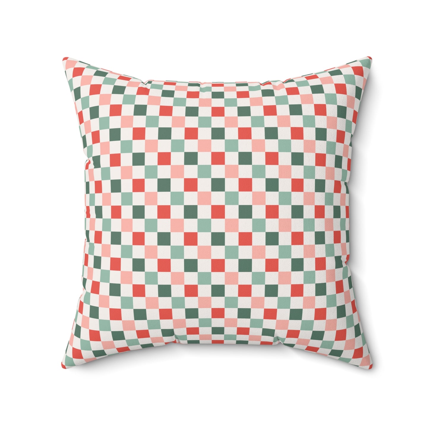 Christmas Checkerboard Pattern Polyester Square Pillow