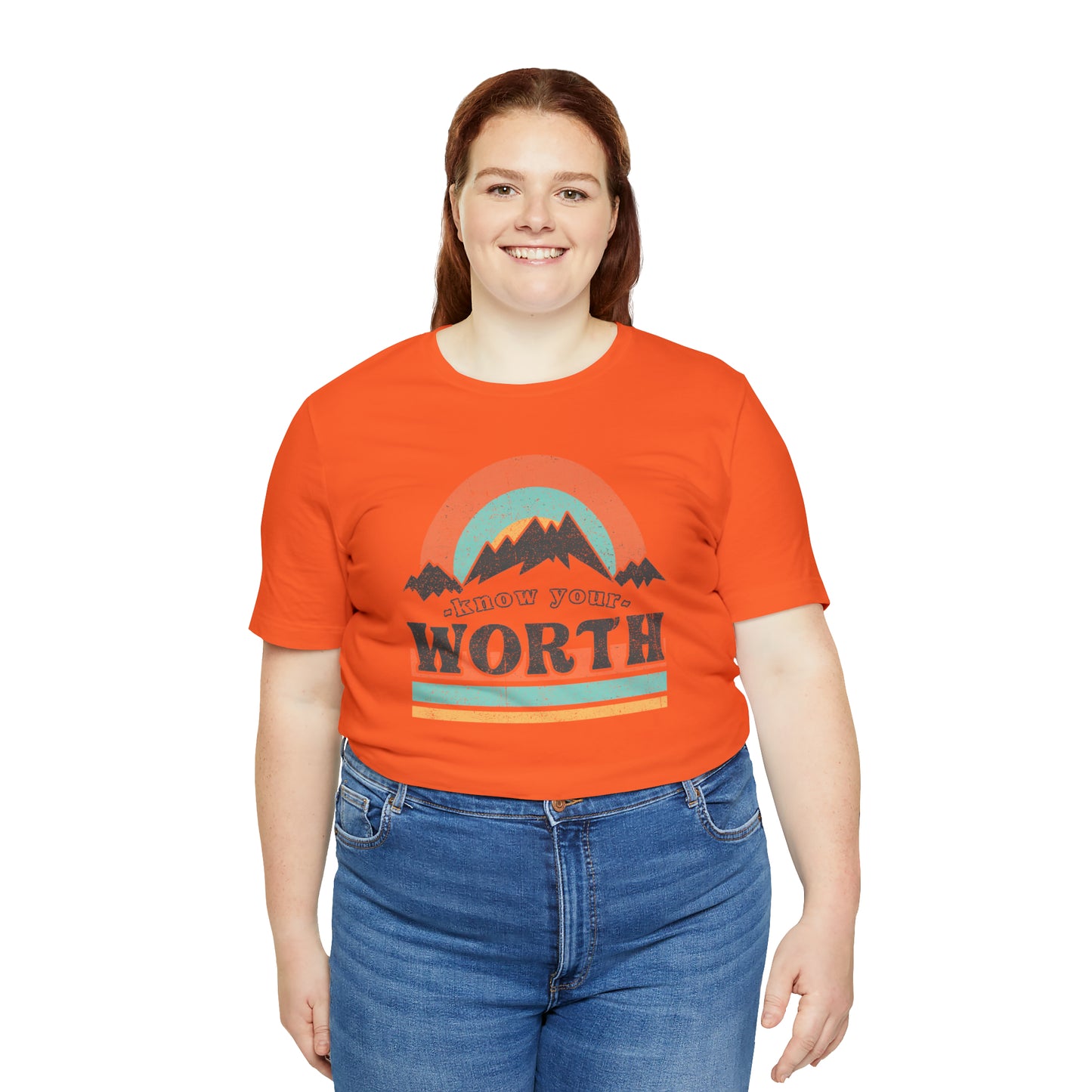 "Know Your Worth" Unisex Jersey Short Sleeve Tee