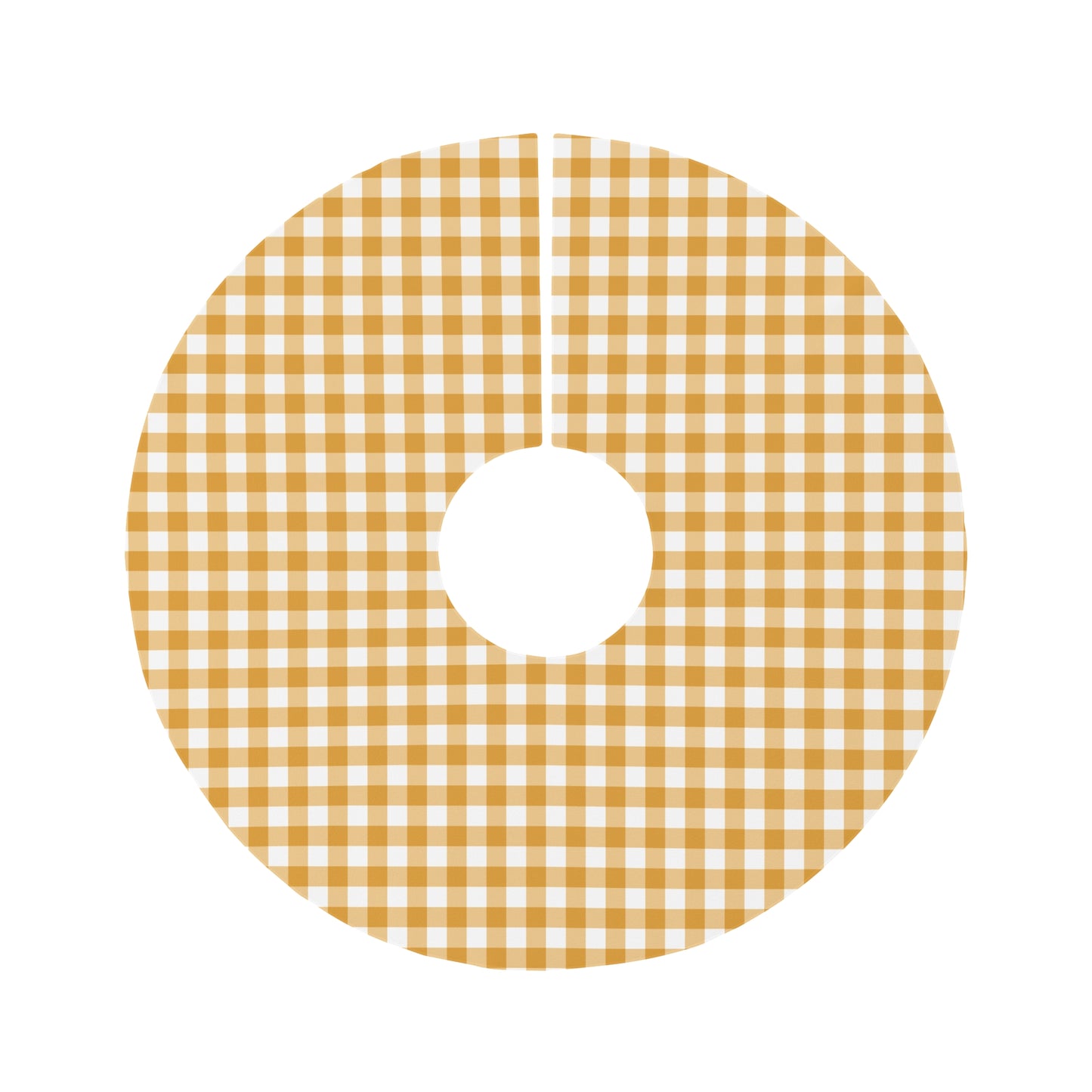 Mustard Gingham Round Tree Skirt