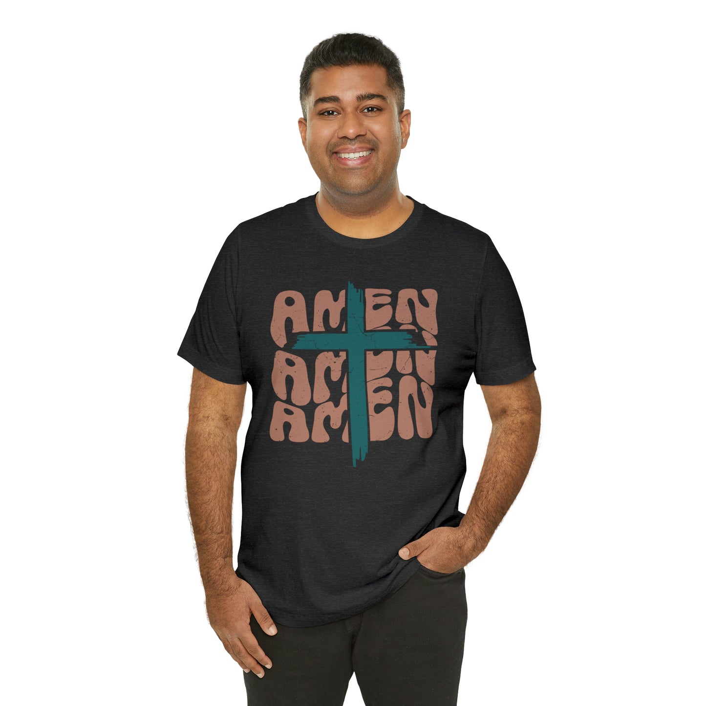 Amen Amen Amen with Cross Boho Color T-Shirt