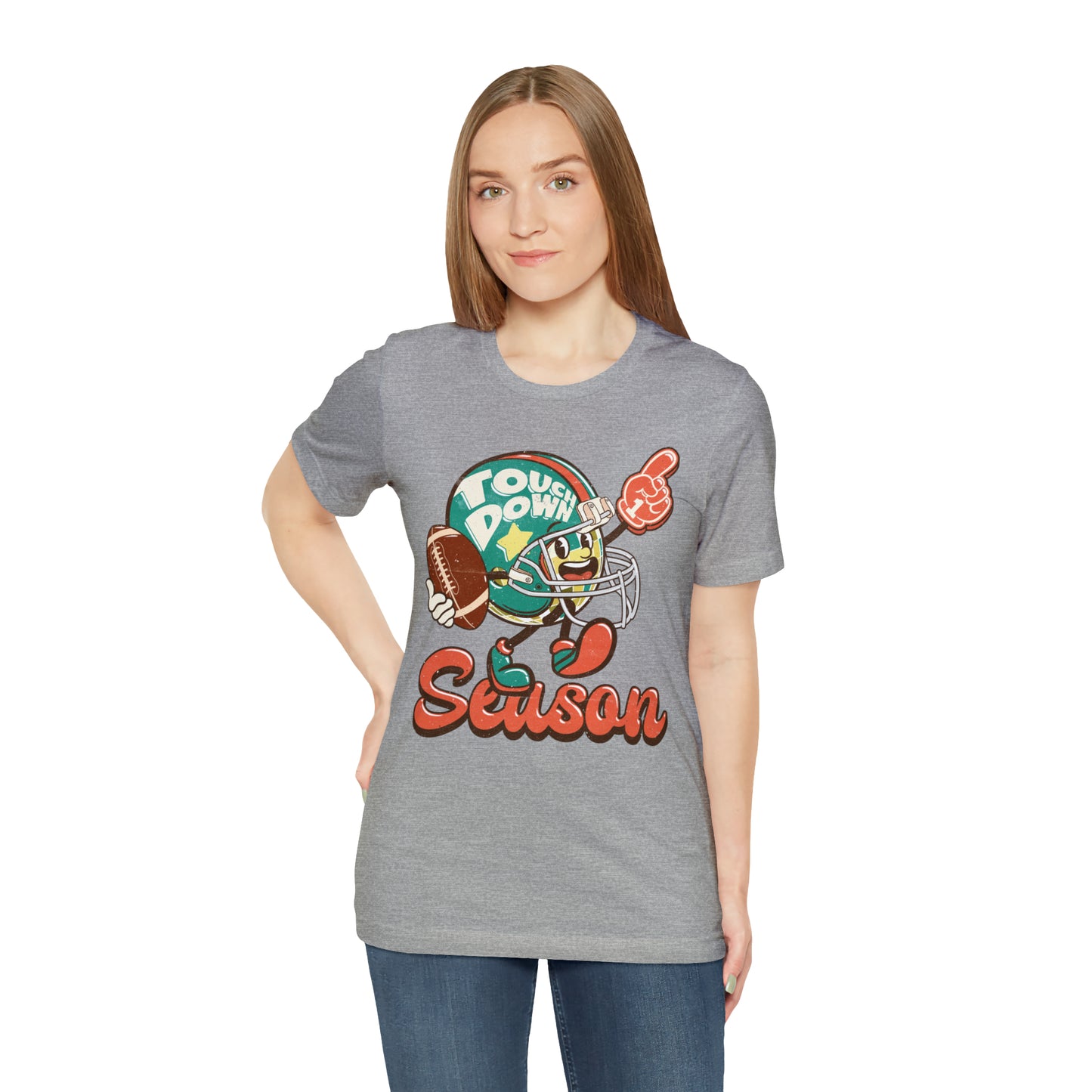 Football Season Football Helmet Character Holding Football T-Shirt