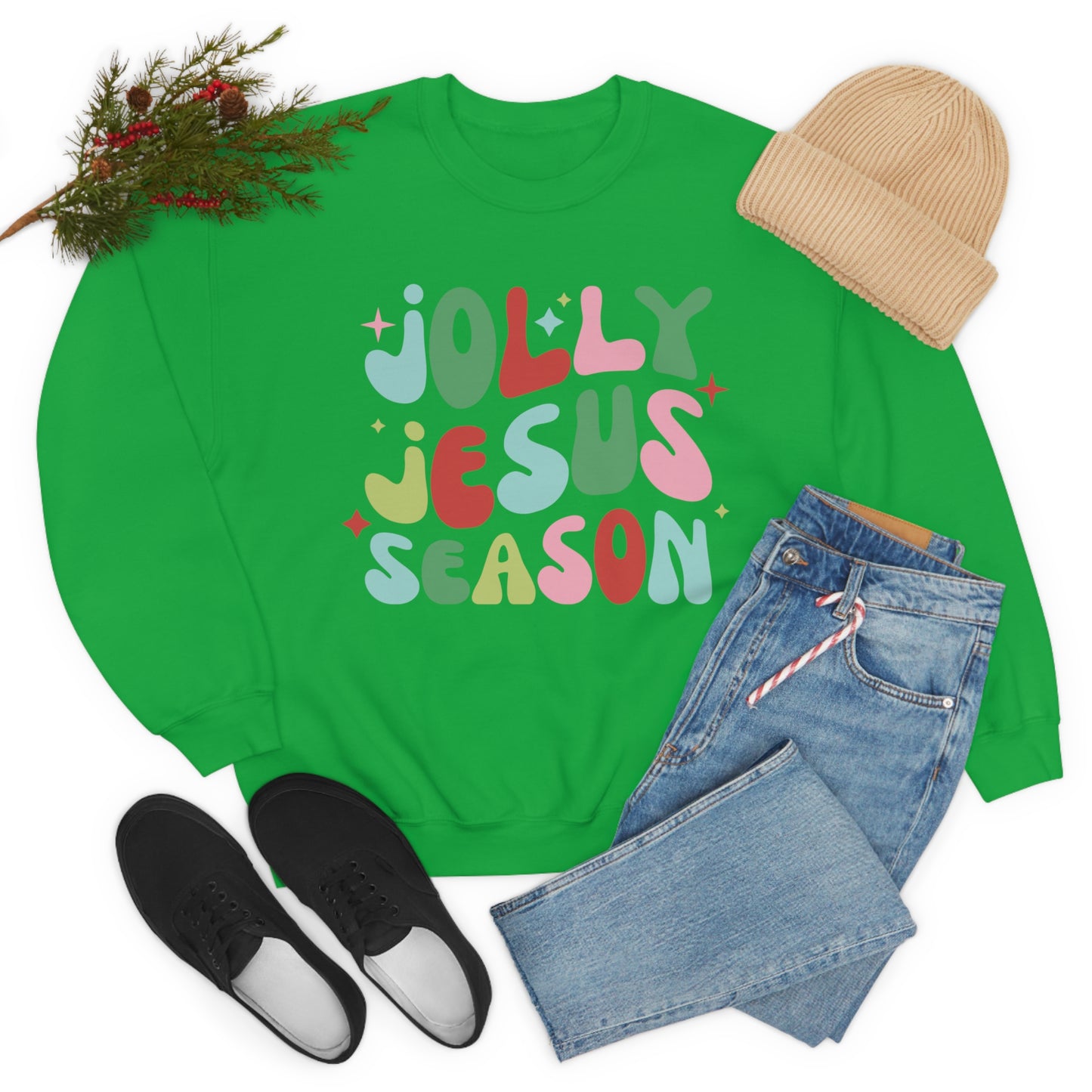 Jolly Jesus Season Heavyweight Crewneck Sweatshirt