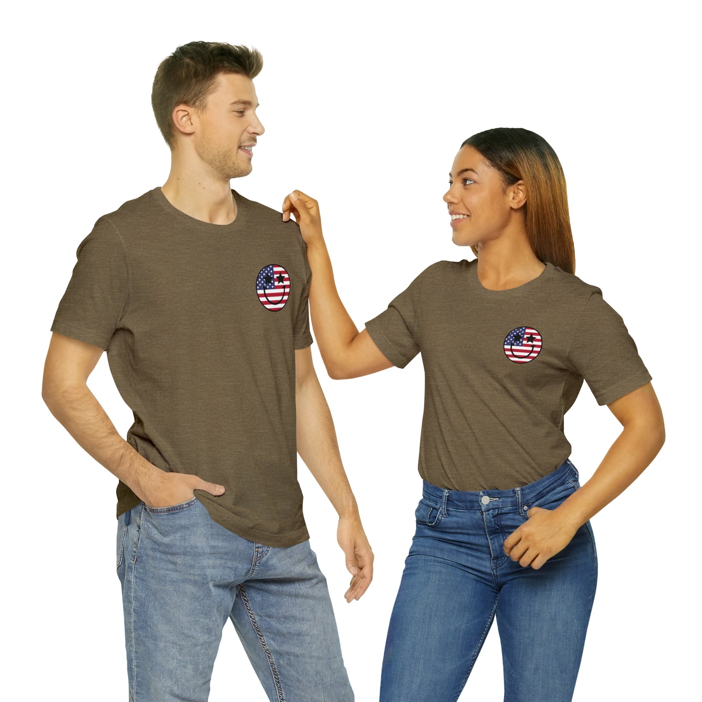 "Jesus Christ Stars and Stripes" (Front and Back Design) Unisex Jersey Short Sleeve Tee