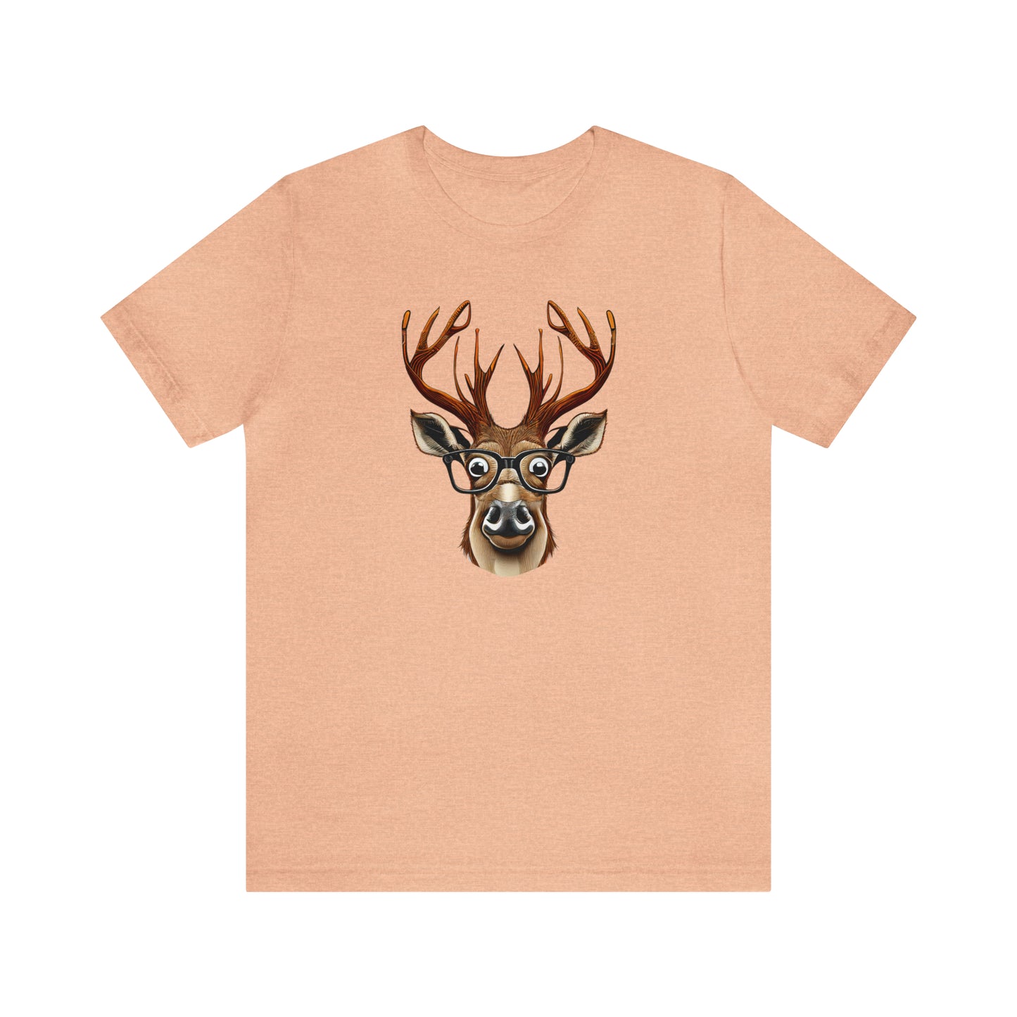 Deer/ Reindeer with Glasses Country and Christmas Unisex Jersey Short Sleeve Tee