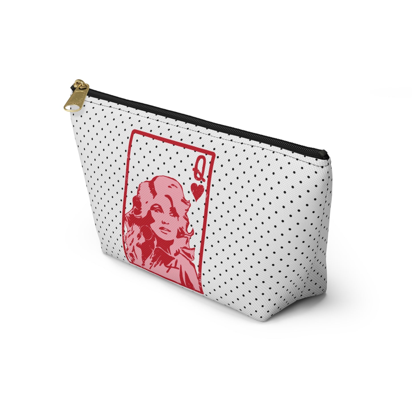 Dolly Queen of Hearts Polka Dot Design Valentine Accessory Pouch w T-bottom