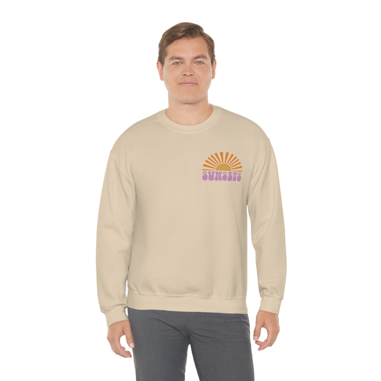 "Forever Chasing Sunsets" (Front & Back Design) - Unisex Heavy Blend™ Crewneck Sweatshirt