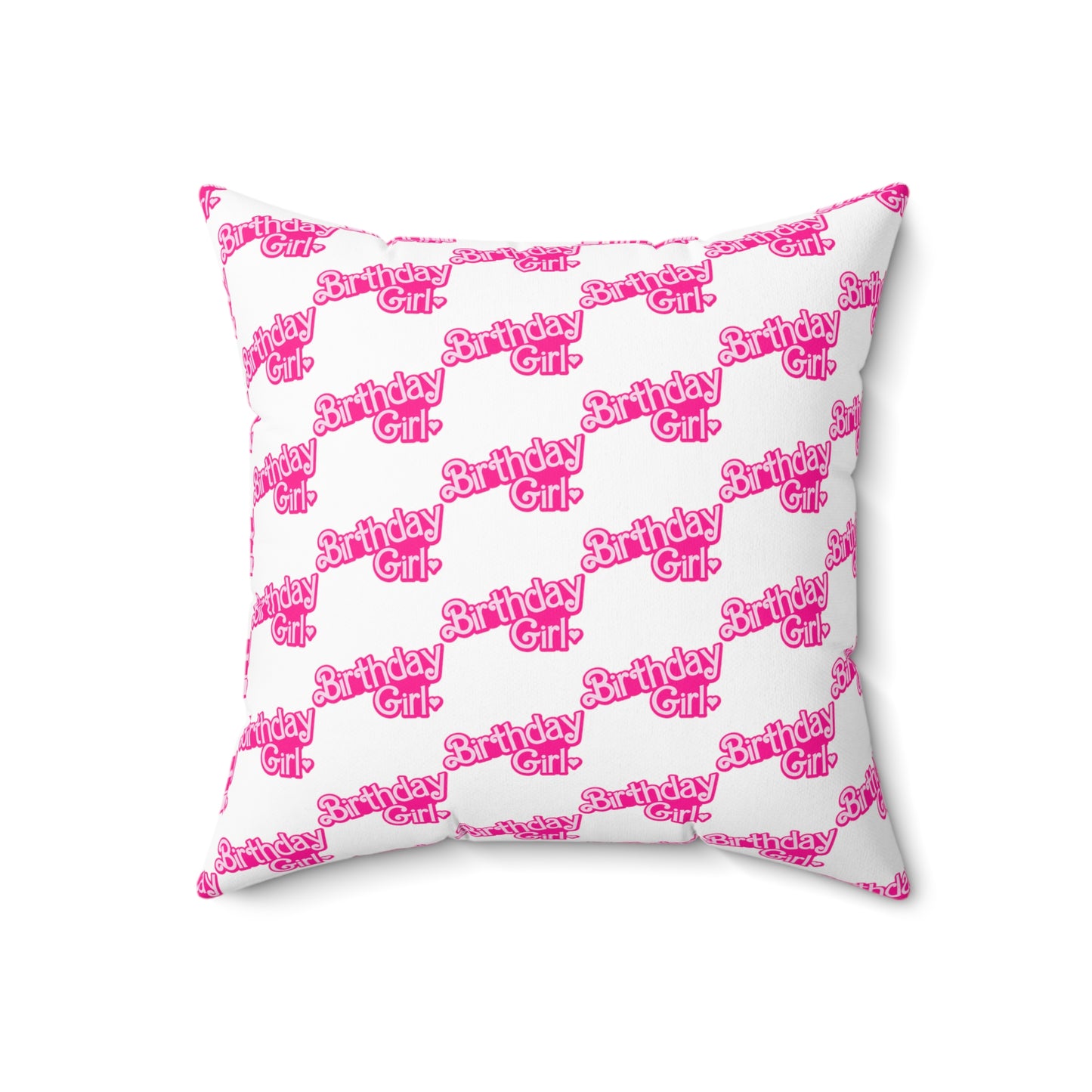 Birthday Girl Barbie Font Pattern Polyester Square Pillow