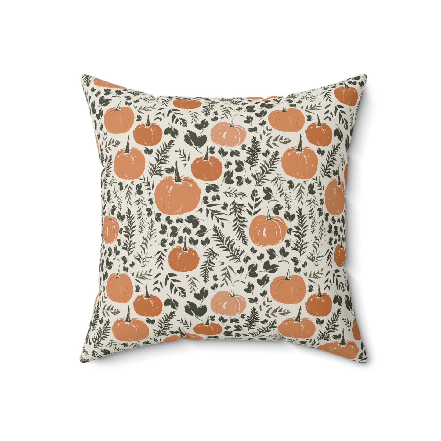 Pumpkin Patch Cream Fall/ Halloween Spun Polyester Square Pillow