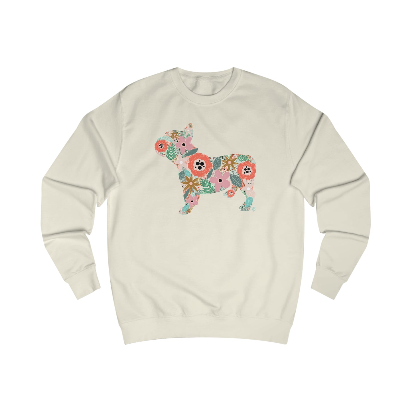 Floral Frenchie Dog Unisex Heavy Blend™ Crewneck Sweatshirt