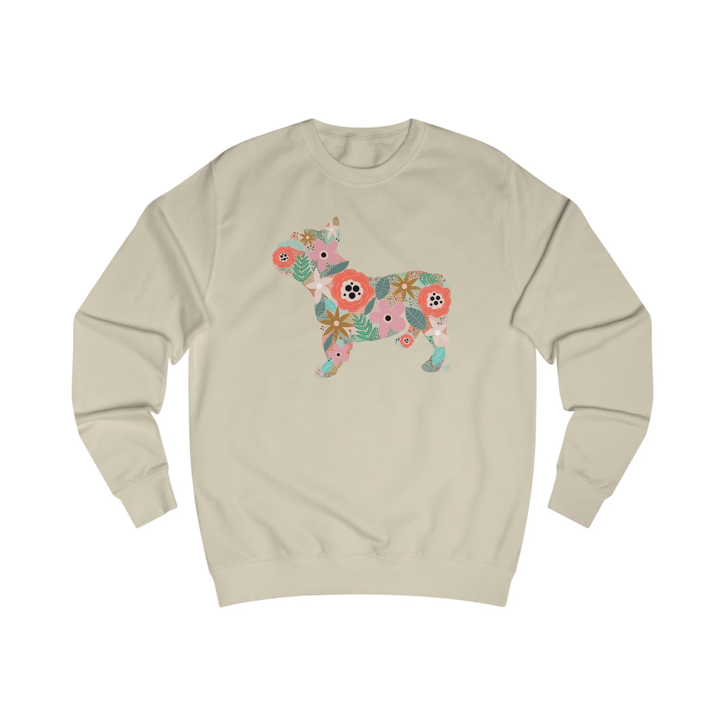 Floral Frenchie Dog Unisex Heavy Blend™ Crewneck Sweatshirt