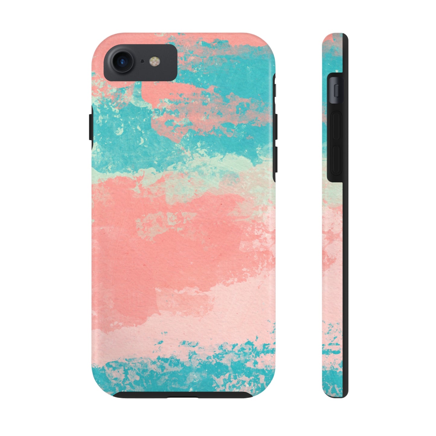 Pink and Turquoise Water Color Tough Phone Cases