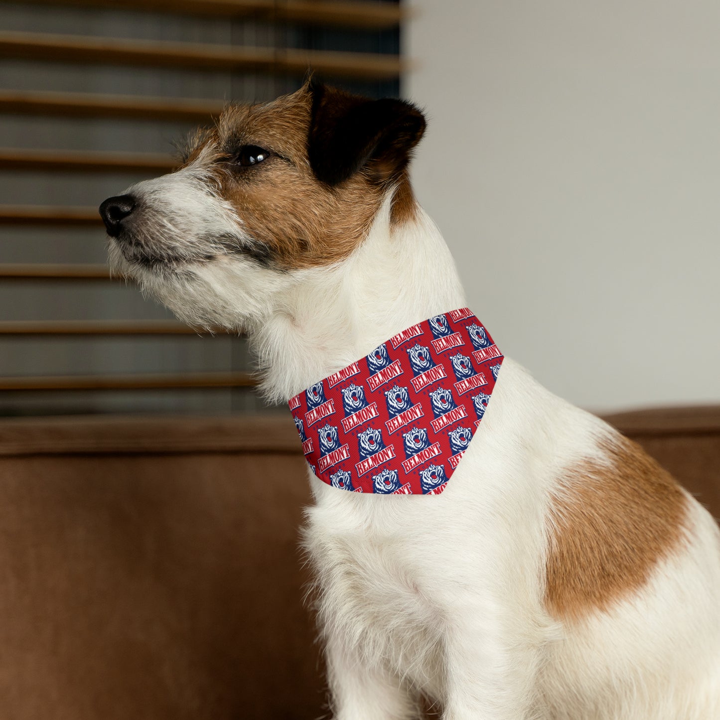 Belmont University Pattern Pet Bandana Collar - Red