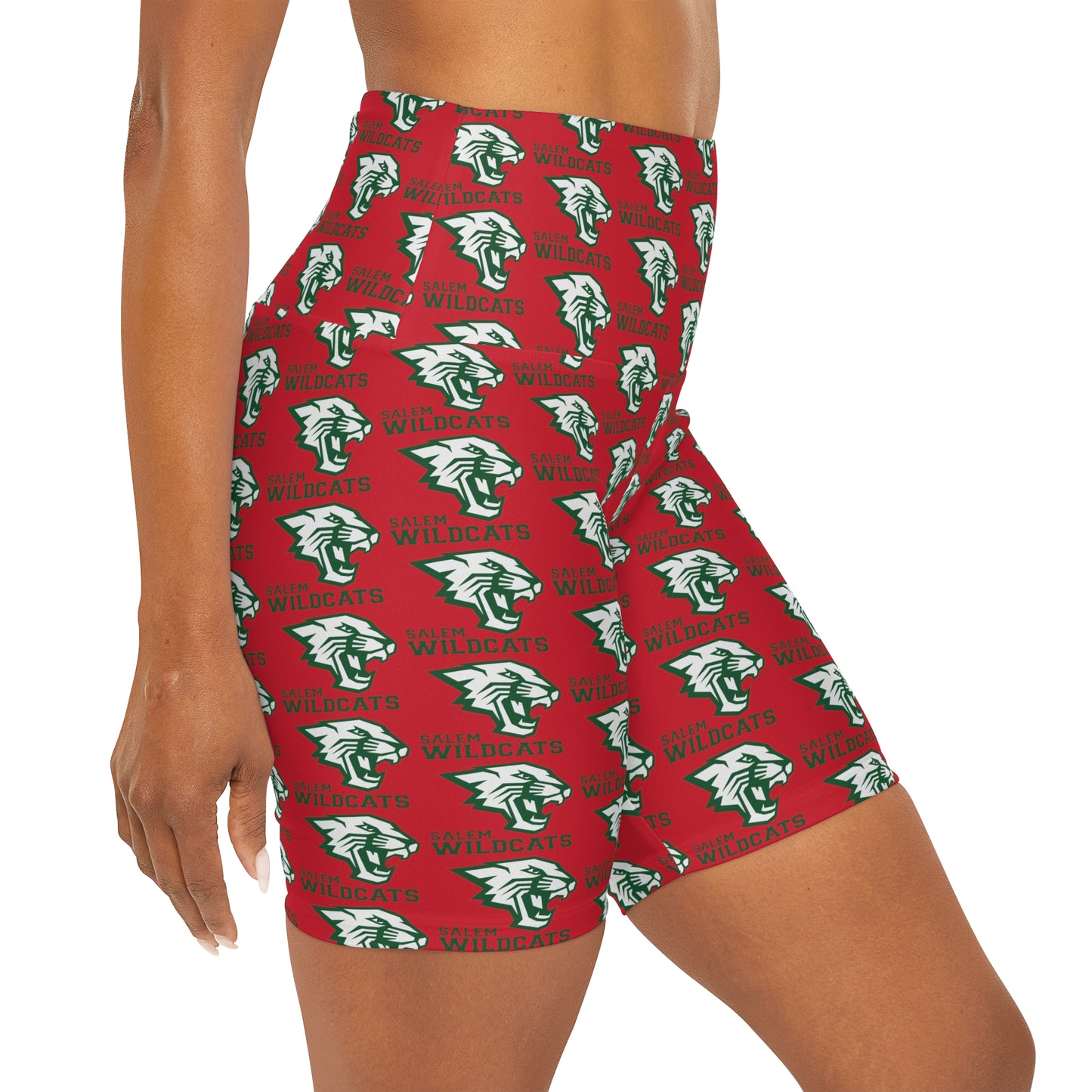 Salem Wildcats High Waisted Yoga Shorts - Red