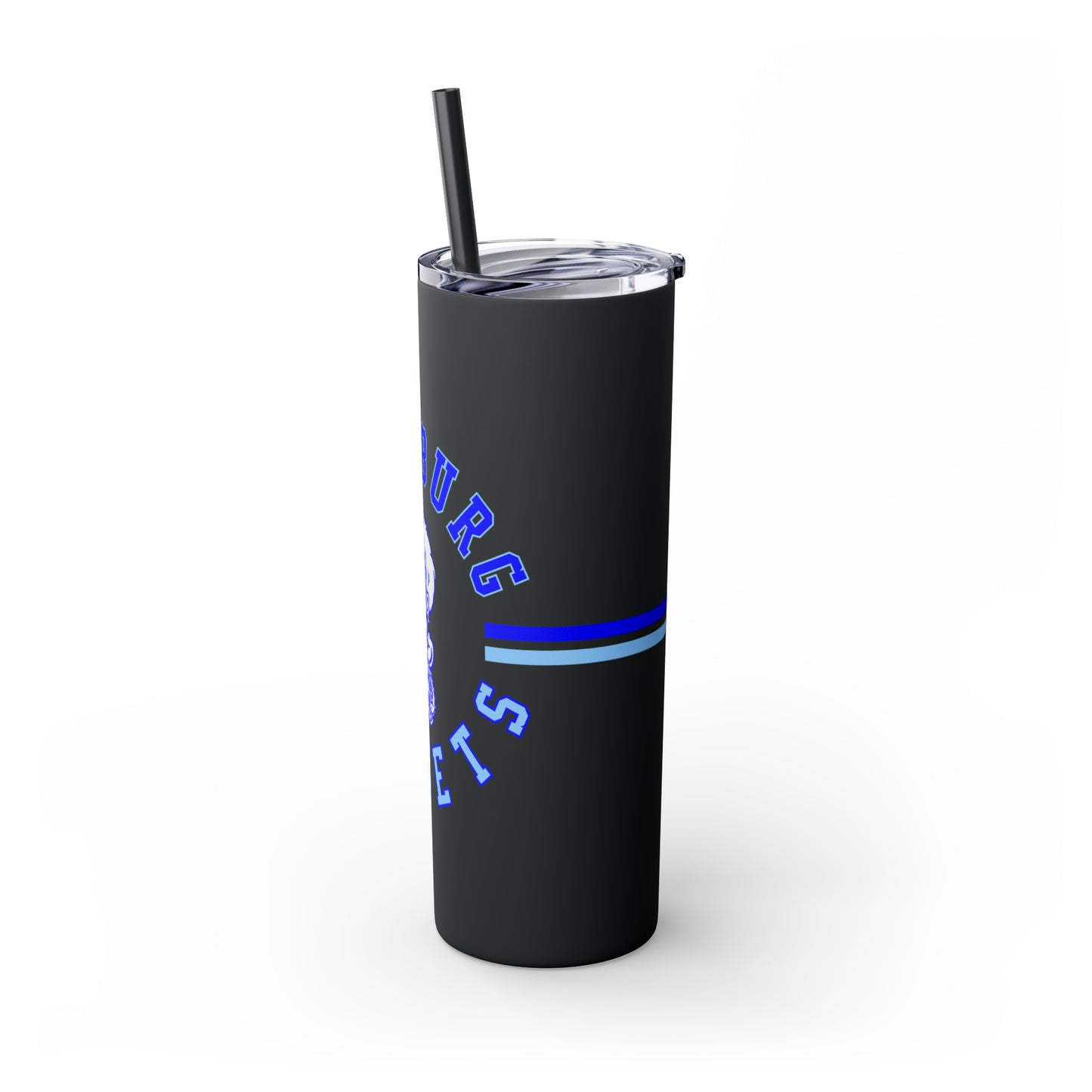 Freeburg Midgets Multi-Striped Circle Logo Skinny Tumbler with Pick your Color Straw, 20oz