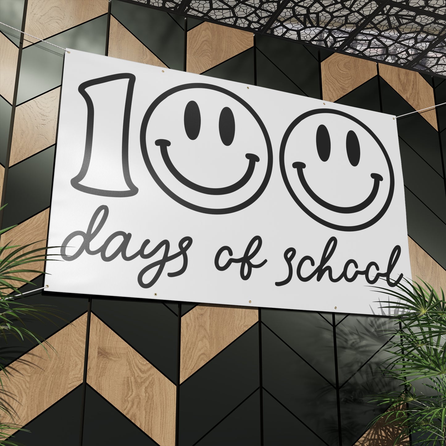 Be Creative 100 Days of School School Matte Banner - White