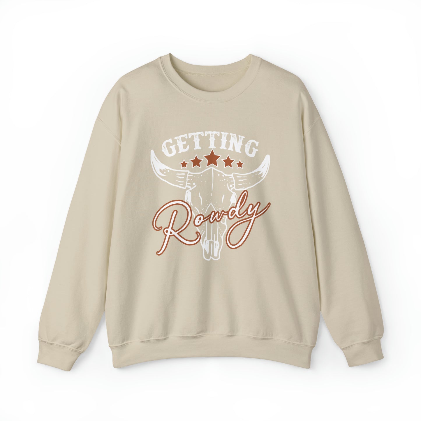 Vintage Getting Rowdy Party/ Bridesmaid/ Groomsman Unisex Heavy Blend™ Crewneck Sweatshirt - White Ink