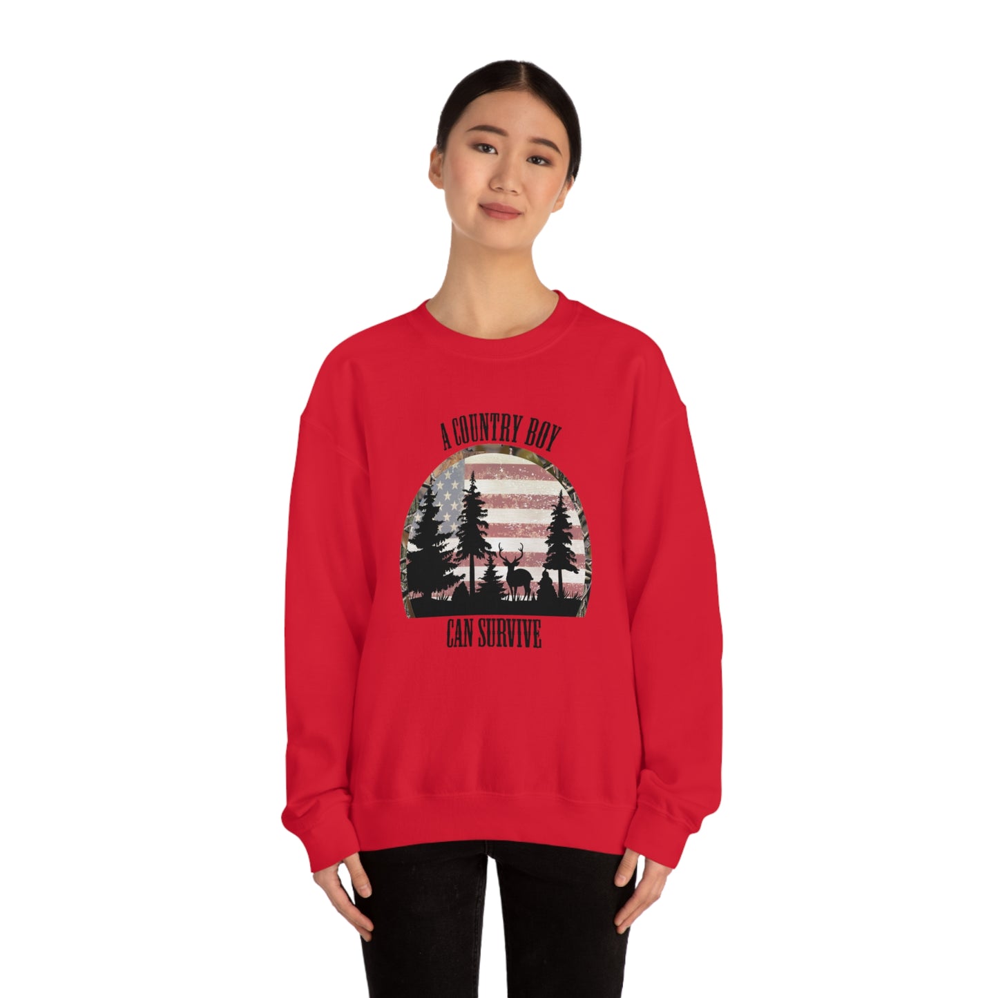 "A Country Boy Can Survive" - Unisex Heavy Blend™ Crewneck Sweatshirt