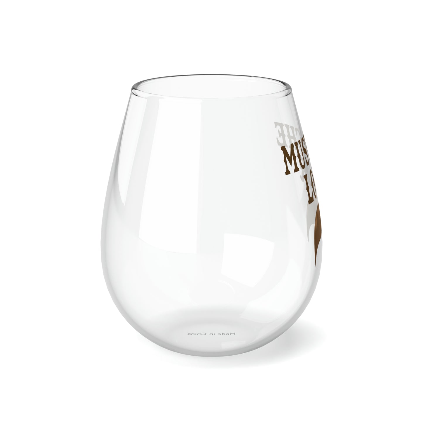 Mustache Lover Stemless Wine/ Glass, 11.75oz