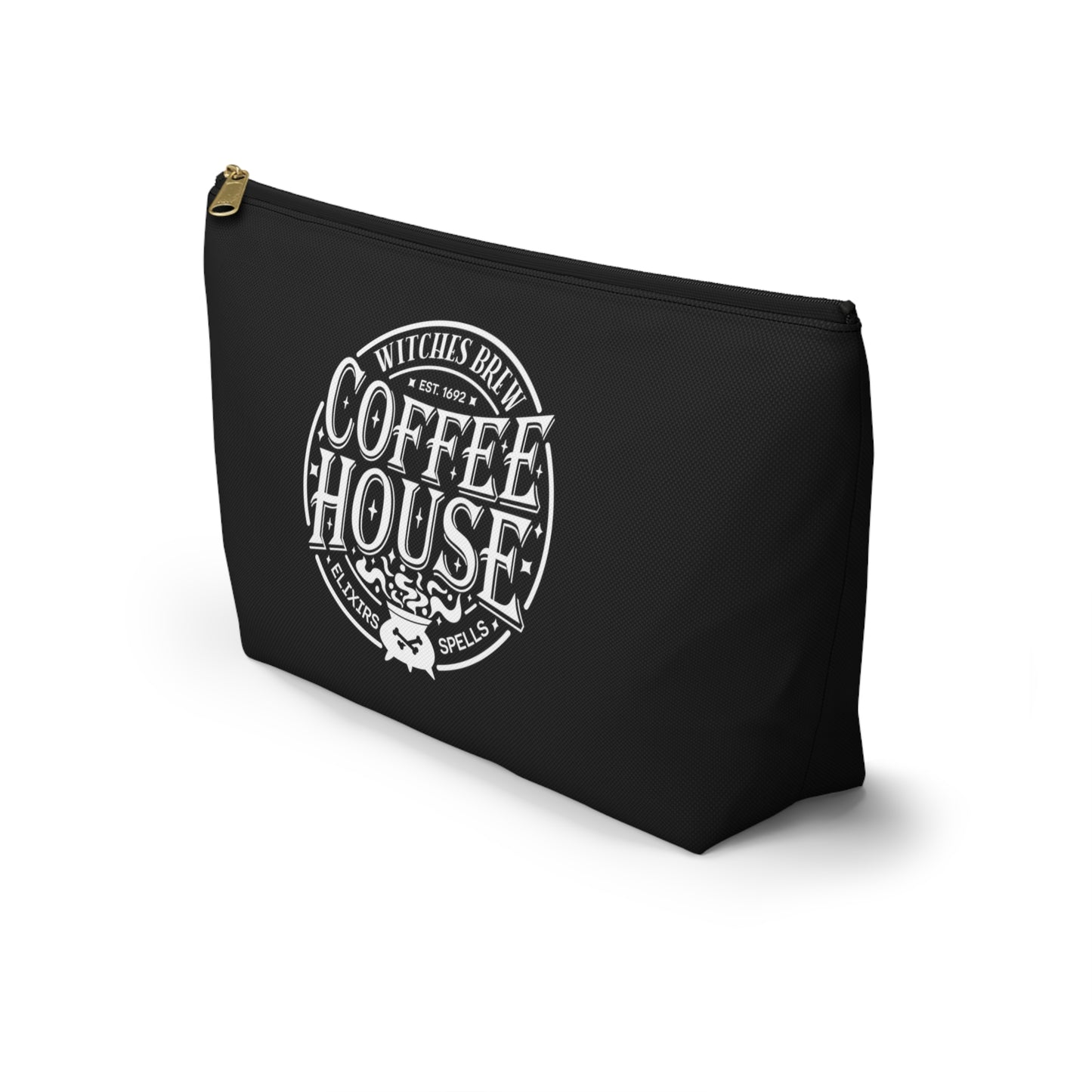 Halloween Witches Brew Coffee House Design Accessory Pouch w T-bottom - Black