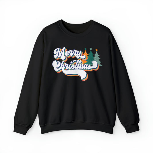 Retro Merry Christmas Heavyweight Crewneck Sweatshirt