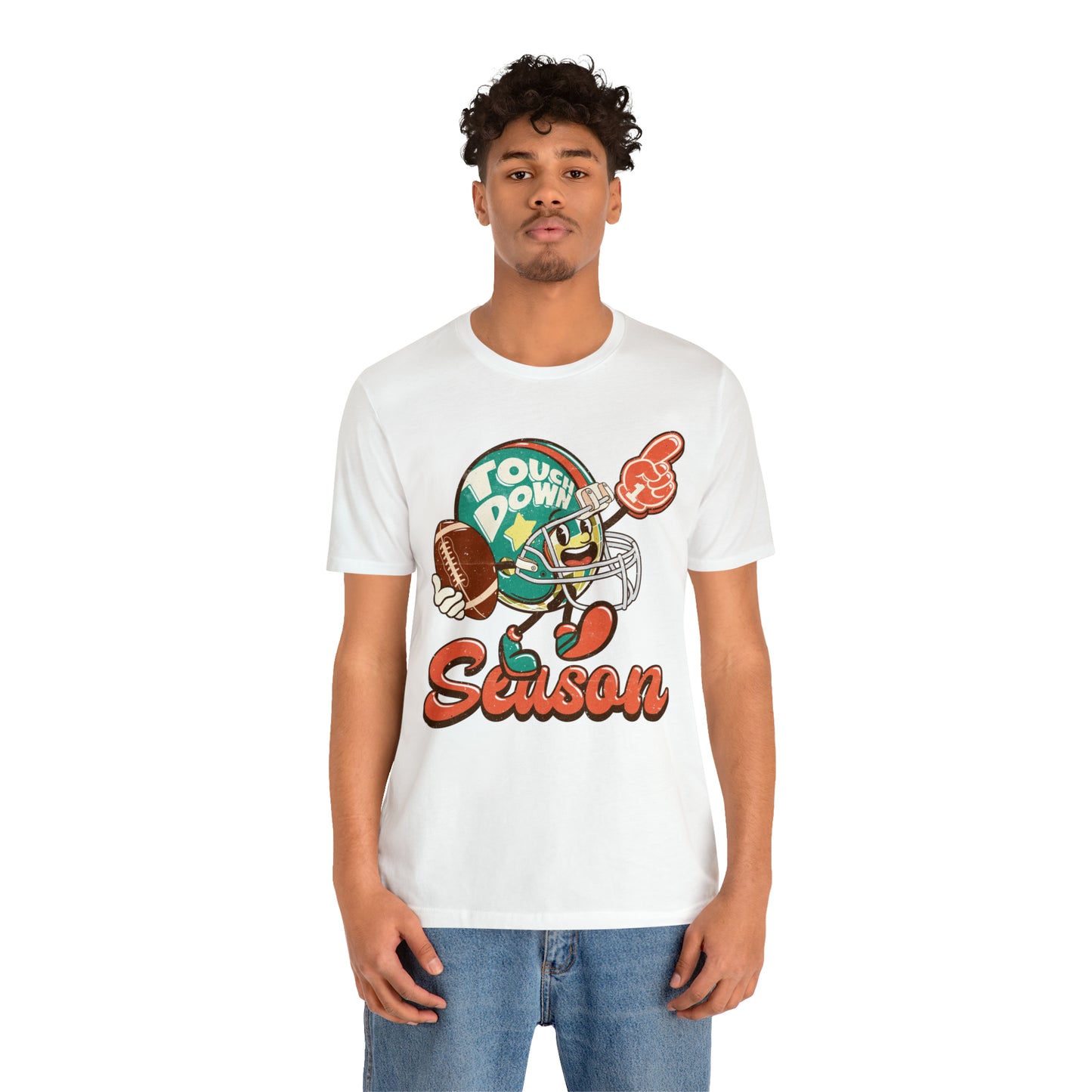 Football Season Football Helmet Character Holding Football T-Shirt