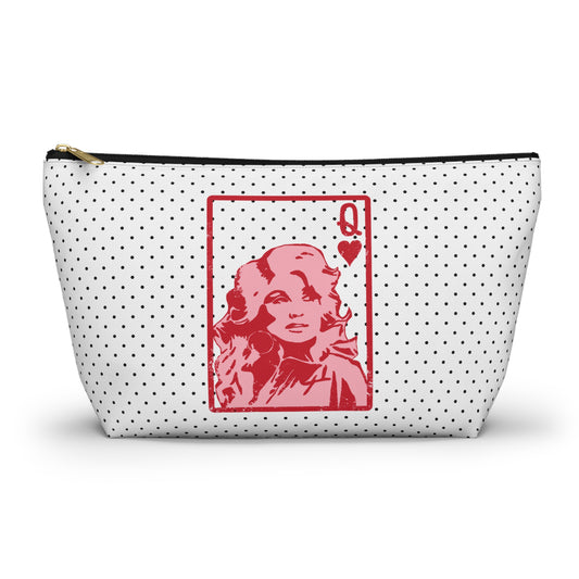 Dolly Queen of Hearts Polka Dot Design Valentine Accessory Pouch w T-bottom