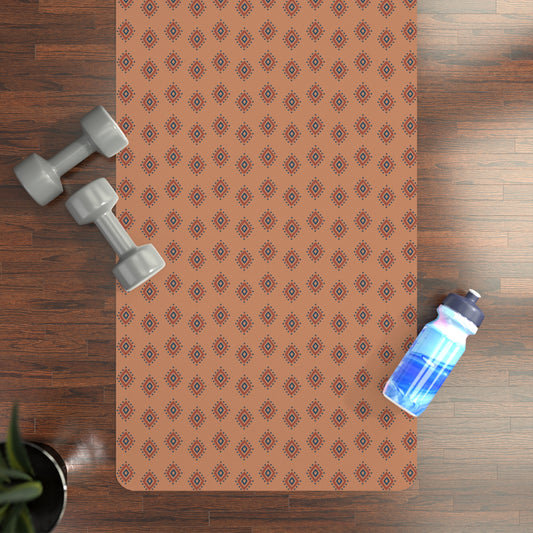 Rust Diamond Southwest Pattern Rubber Yoga Mat