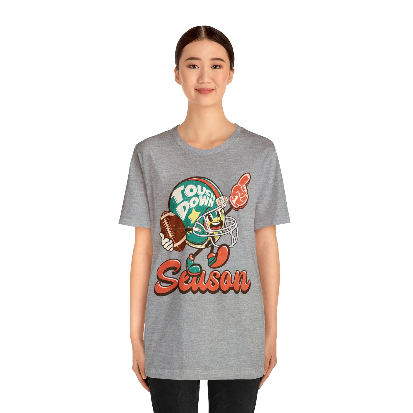 Football Season Football Helmet Character Holding Football T-Shirt